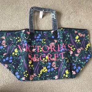Victoria's Secret Floral Tote Bag - Black